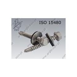 Self drilling screw, hex washer hd + EPDM washer  ST 5,5×38-A2   ISO 15480