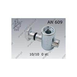 Profiles connector  10/10 0°  zinc plated  AN 609