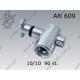 Profiles connector  10/10 90°  zinc plated  AN 609