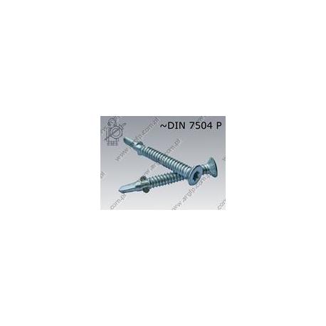 Self drilling screw with wings  Tx ST 4,8×50  fl Zn  DIN 7504 P