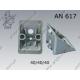 Angle bracker for aluminium profiles  N 8- 40×40×40-Al   AN 617