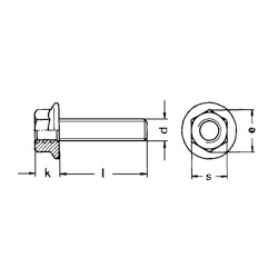 01 Zeskantflensbout M4 x 8 rvs per stuk