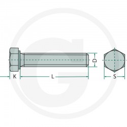 01 Bout M24 x 1.50 x 55 mm lang