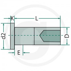02 Klinknagels, koper 4 x 10 mm