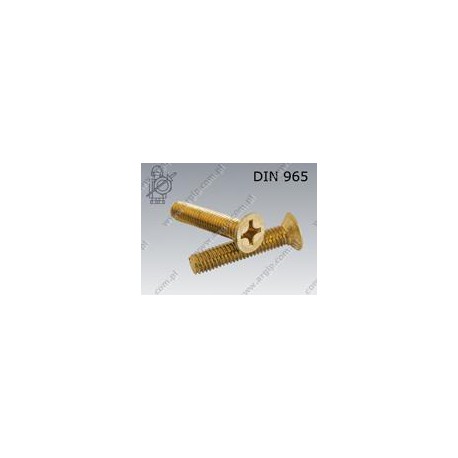 Machine screw CSK head  slotted M 4×30-brass   PN 82207