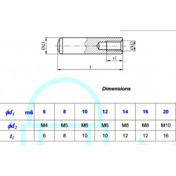 Parallel pin with int. thread  6m6×24    DIN 7979 D