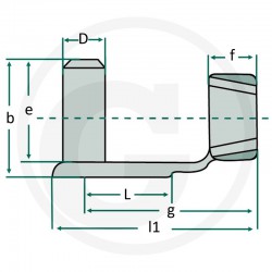 15 Pen met veer voor stelgaffel m 16 x 64  mm verpakt  per stuk