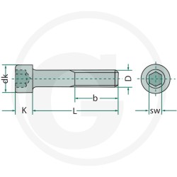 11 Binnenzeskant M 12 x 1,5  x 80 mm  12.9 per stuk