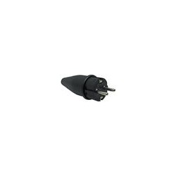 01 Vol rubberen stekker 2 polig met randaarde contact 10/16 amp