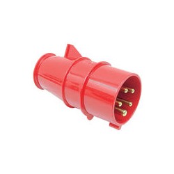 02 CEE stekker 4 polig plus randaarde 16 amp 380 volt rood