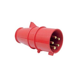03 CEE stekker 4 polig plus randaarde 32 amp 380 volt rood